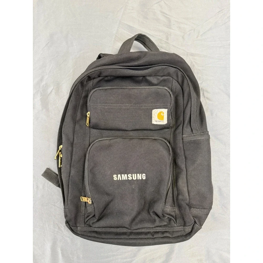 Carhartt Legacy Standard Work Backpack Black Canvas Samsung Embroidered Utility
